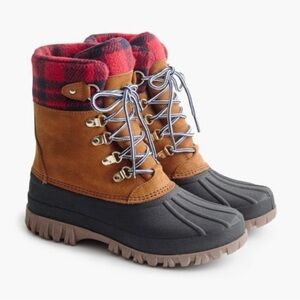 JCrew Rubber Sole Buffalo Check Boots